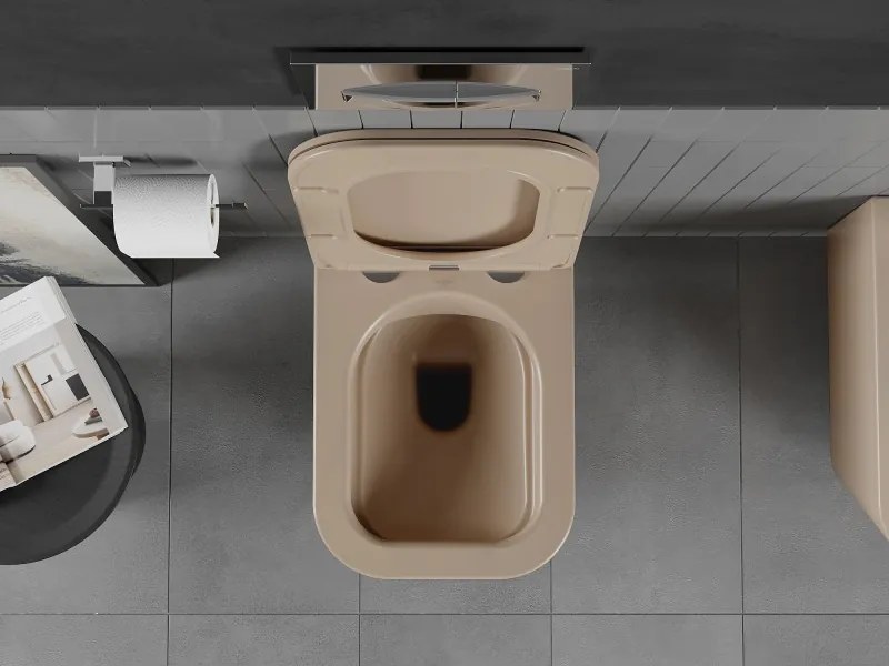 Mexen Teo miska wc Rimless z deską wolnoopadającą slim, duroplast, cappuccino mat - 30854064