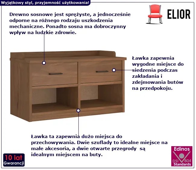 Szafka z siedziskiem drewno orzechowe - Deros