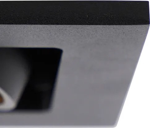 Wpuszczany reflektor czarny prostokątny 2 światła - Qure