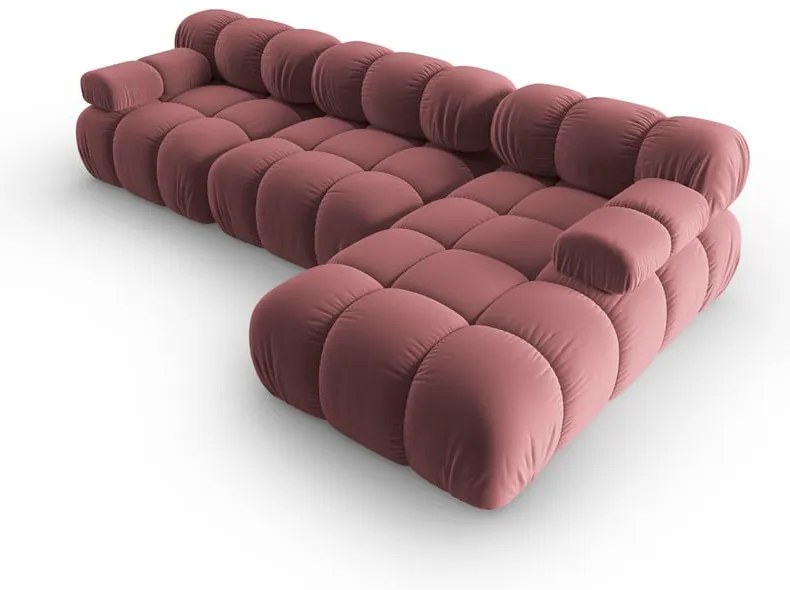 Różowa aksamitna sofa 285 cm Bellis – Micadoni Home