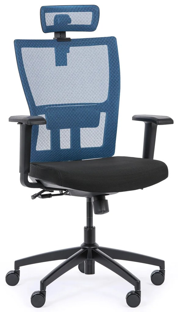 Krzesło biurowe AM, czarny/niebieski