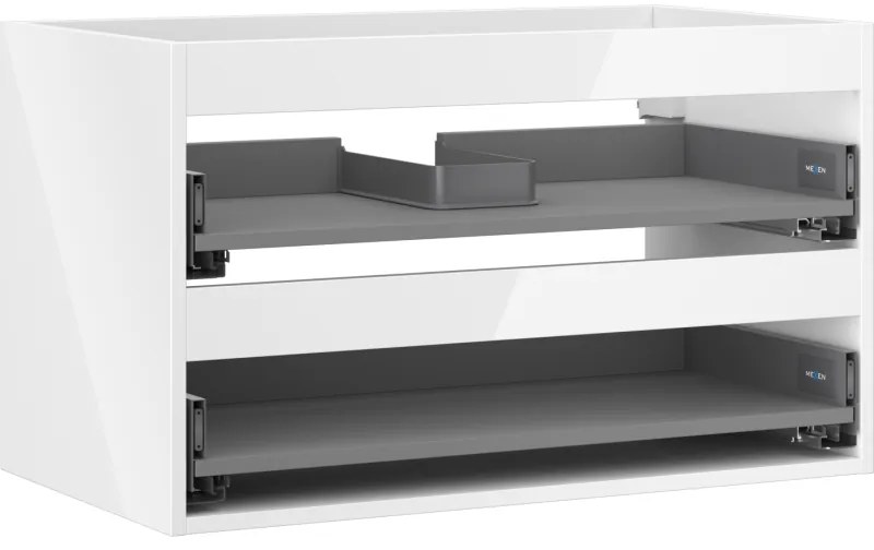 Mexen Box-A korpus szafki podumywalkowej 80 cm, 2 szuflady, biały połysk - 91AX0-0800-470-2-00