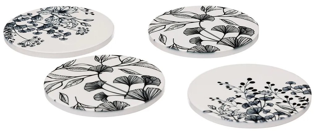 Podkładki pod kubek FLORAL, Ø 10 cm