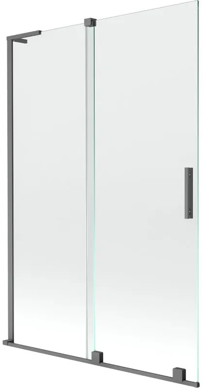 Mexen Velar L parawan nawannowy 2-skrzydłowy rozsuwany 120 x 150 cm, transparent, gun metal - 896-120-003-01-95