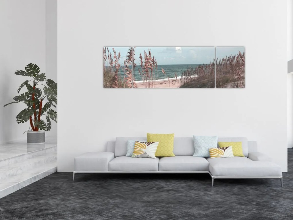 Obraz - Różowa plaża (170x50 cm)