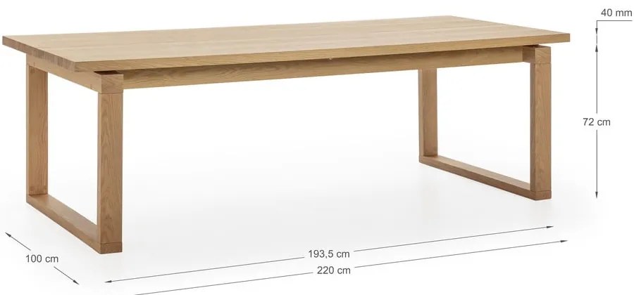 Stół z blatem w dekorze dębu 100x220 cm Rina – Marckeric