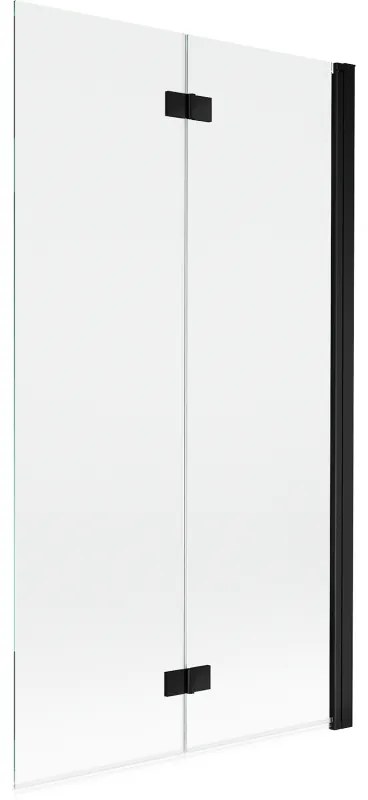 Mexen Mist parawan nawannowy 2-skrzydłowy prawy 100 x 150 cm, transparent, czarny - 8A9-100-002-70-00-P