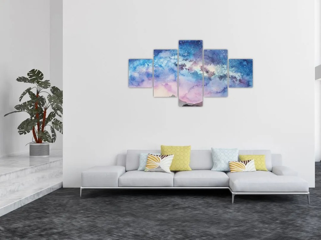 Obraz - Droga Mleczna, akwarela (125x70 cm)