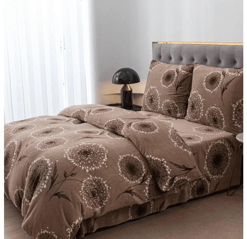 PrzytulneMieszkanie.pl PrzytulneMieszkanie.pl Pościel z mikropluszu PAMPELINO jasnobrązowa Rozmiar pościeli: 2 szt 70 x 90 cm | 200 x 220 cm