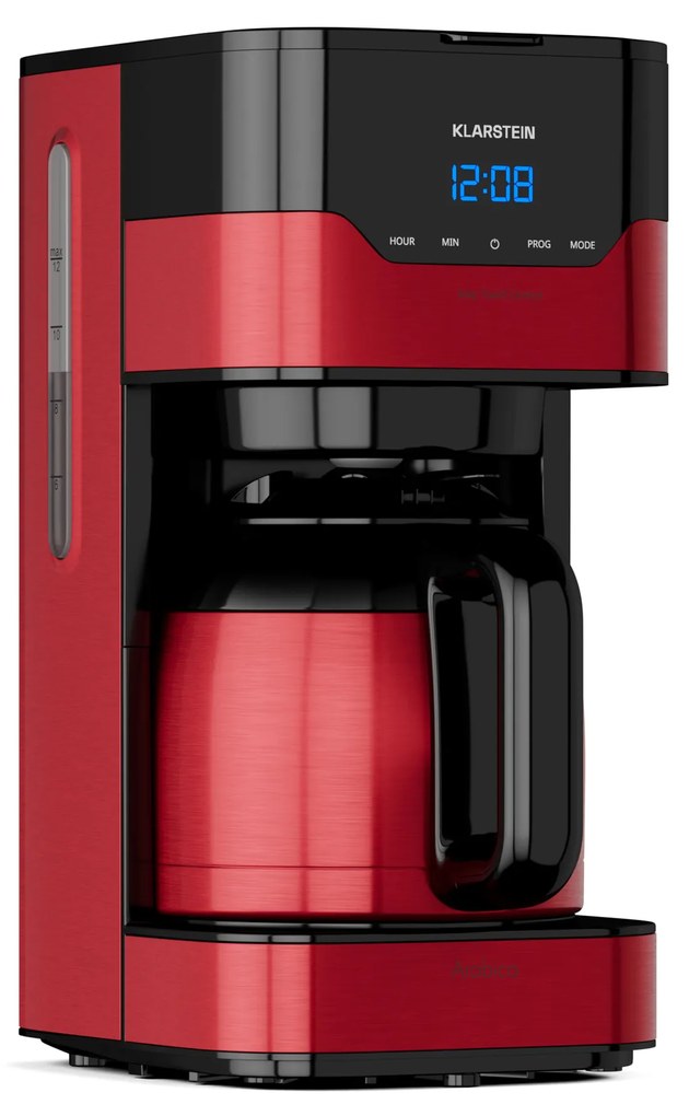 Klarstein Arabica 800W Ekspres Przelewowy 10 Filiżanek Czerwony