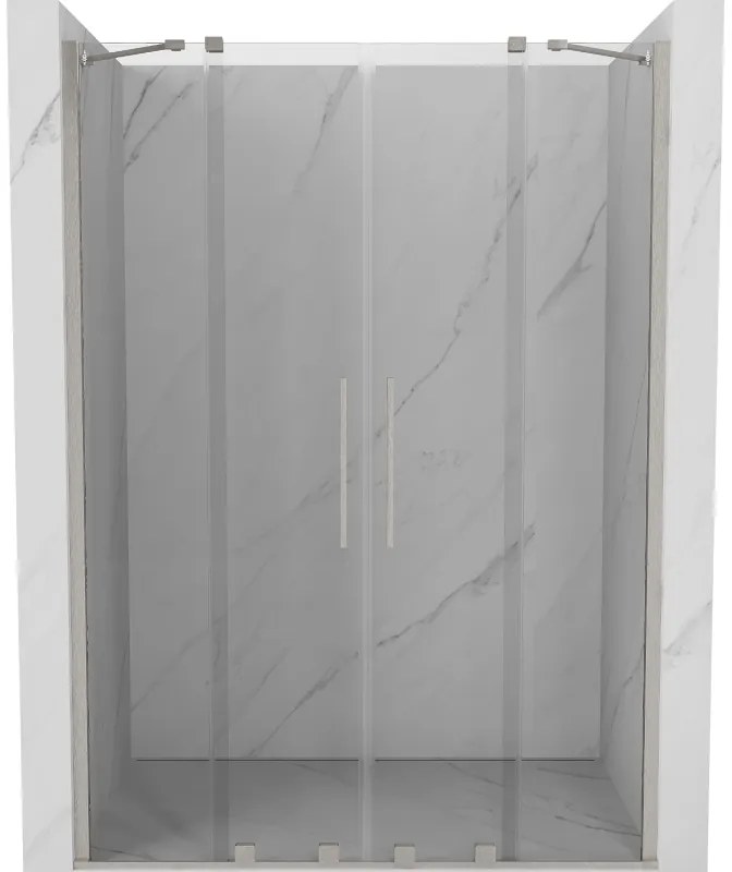 Mexen Velar Duo drzwi prysznicowe rozsuwane 150 cm, transparent, nikiel szczotkowany - 871-150-000-02-97