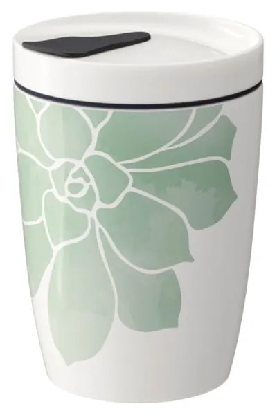 Zielono-biały porcelanowy kubek podróżny Villeroy &amp; Boch Like To Go, 290 ml