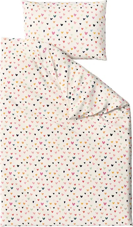 PrzytulneMieszkanie.pl PrzytulneMieszkanie.pl Pościel bawełniana DOTHEARTS POLY kremowa Rozmiar pościeli: 2 szt 70 x 90 cm | 200 x 220 cm