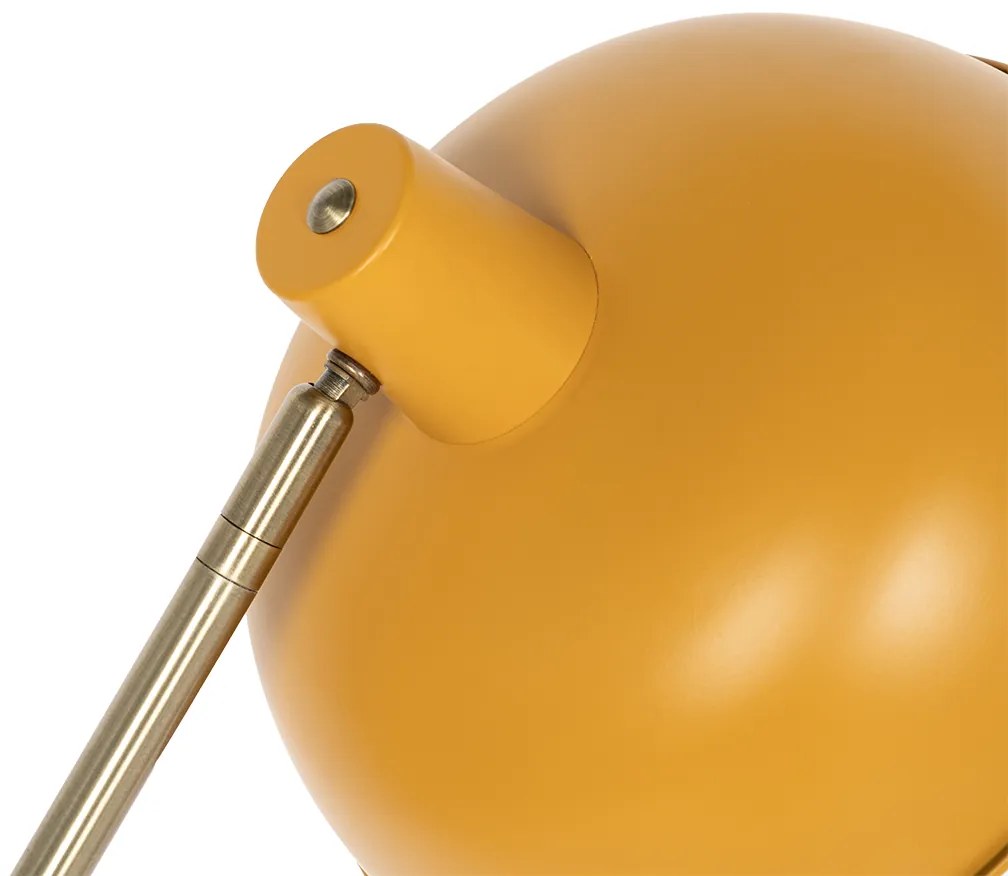 Lampa stojąca Retro żółta z brązem - Milou Retro Oswietlenie wewnetrzne