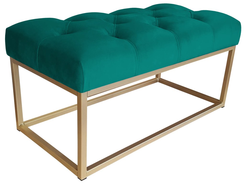 Ławka CHESTERFIELD LOFT podstawa złota pufa podnóżek MG20