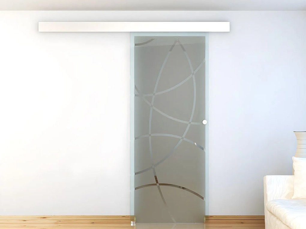 Naścienne drzwi przesuwne HEIDI - wys. 205 × szer. 83 cm - Szkło hartowane