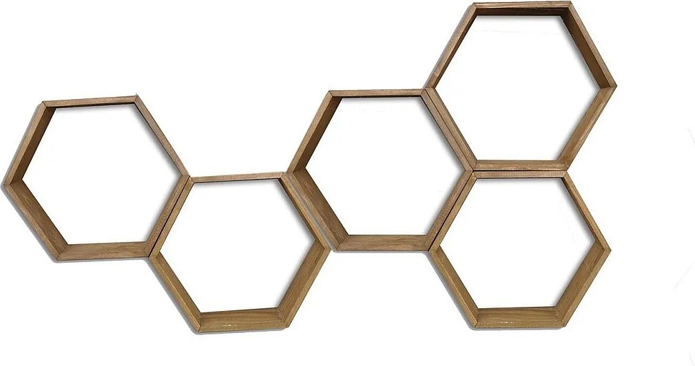 Półka ścienna – 40 cm x 37 cm x 10 cm – Orzech – Drewno jodłowe