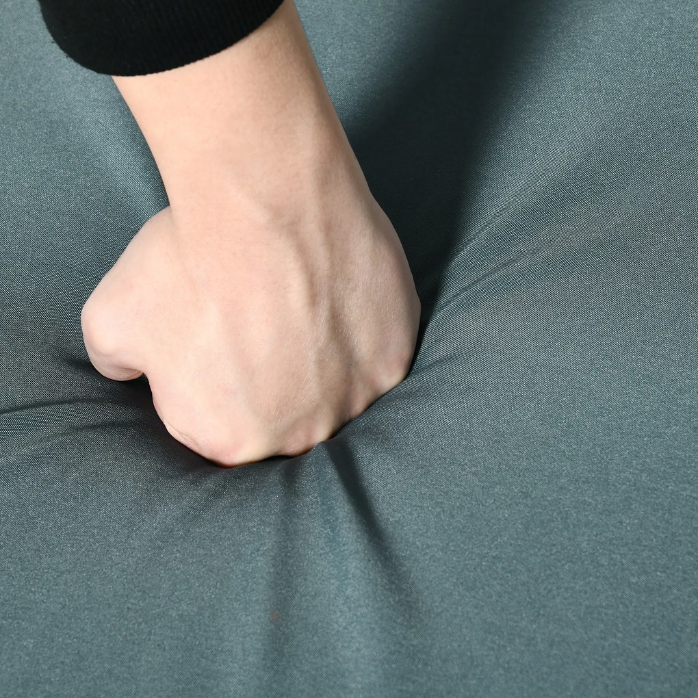 Outsunny fotel bujany krzesło ogrodowe, polirattan z szarymi poduszkami