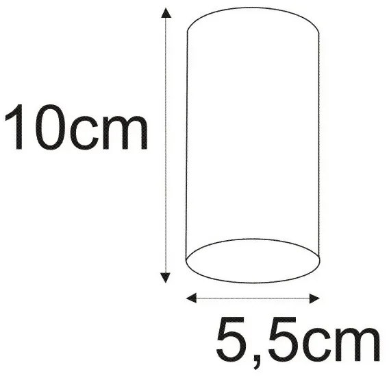 Czarny plafon tuba krótki spot 10 cm - A733-Amia