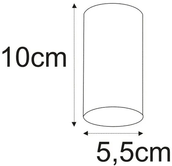 Czarny plafon tuba krótki spot 10 cm - A733 Z5-R94