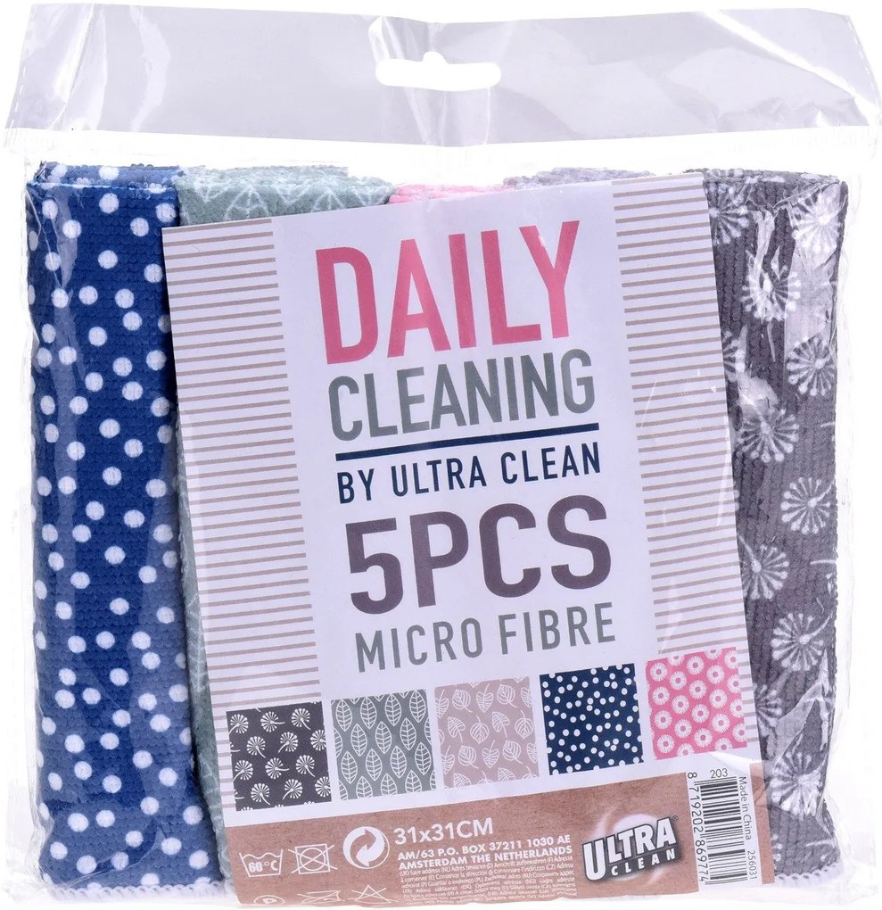 Ściereczki z mikrofibry, 5 sztuk, komplet