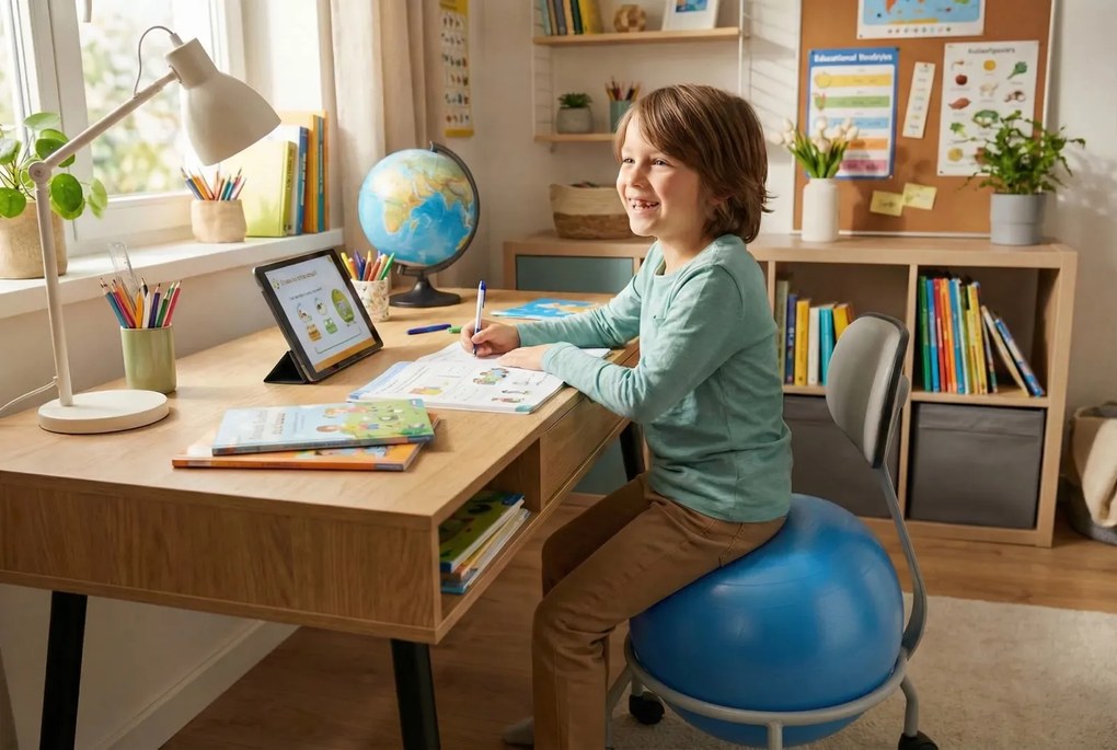Krzesło ergonomiczne z piłką BIO-VITA, krzesło do aktywnego siedzenia przy biurku