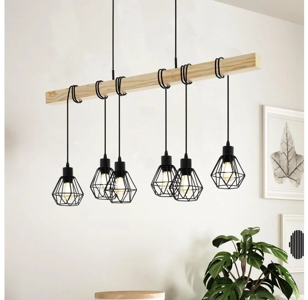 Eglo 44076 - Żyrandol na lince TOWNSHEND 6xE27/60W/230V