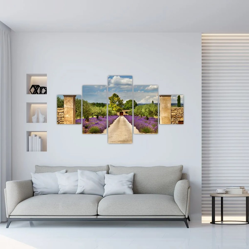 Obraz - Lawendowe ścieżki (125x70 cm)