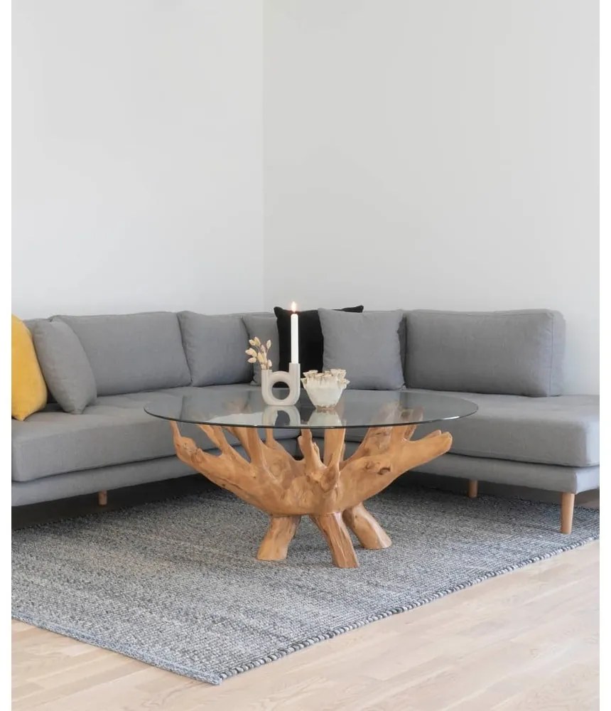 Okrągły stolik ze szklanym blatem ø 110 cm Amazonas – House Nordic