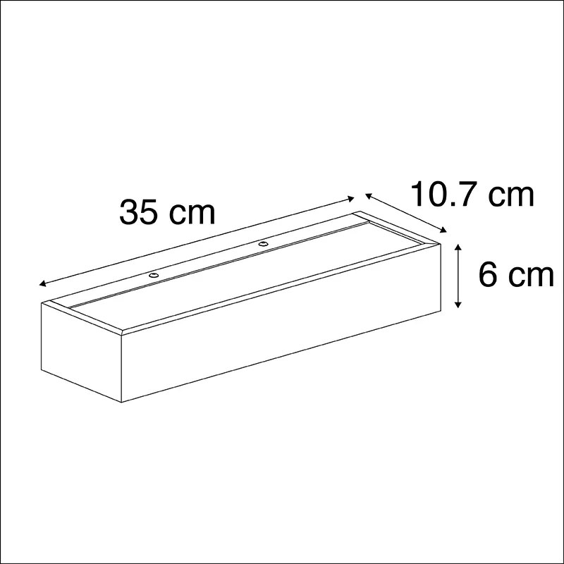 Designerska Kinkiet / Lampa scienna podłużny czarny 35 cm - HouxDesignerski Oswietlenie wewnetrzne
