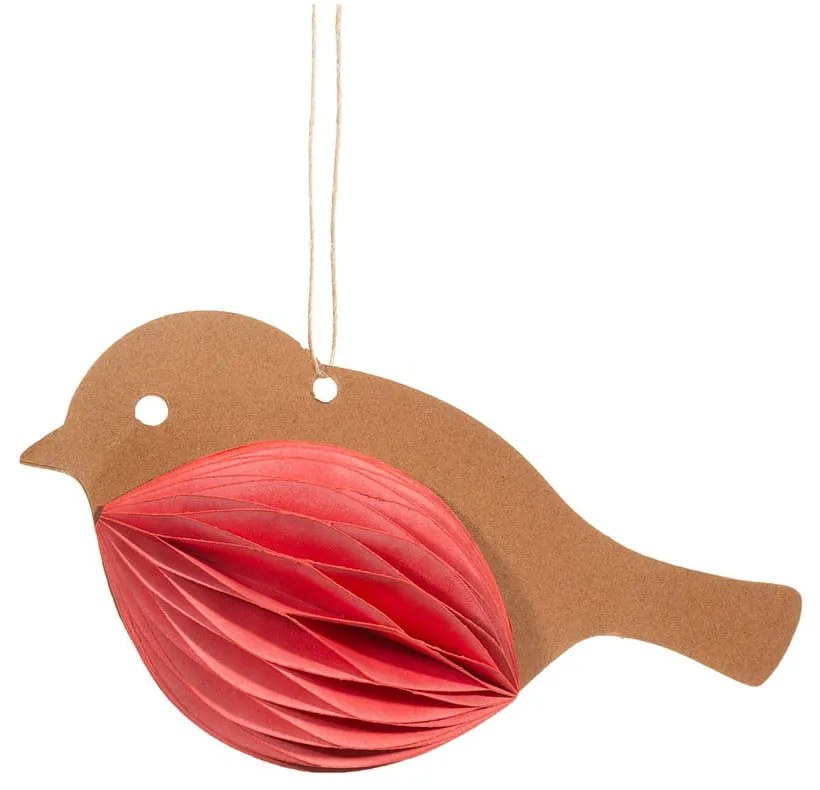 Papierowa ozdoba świąteczna wykonana ręcznie 7 cm Honeycomb Robin – Sass &amp; Belle