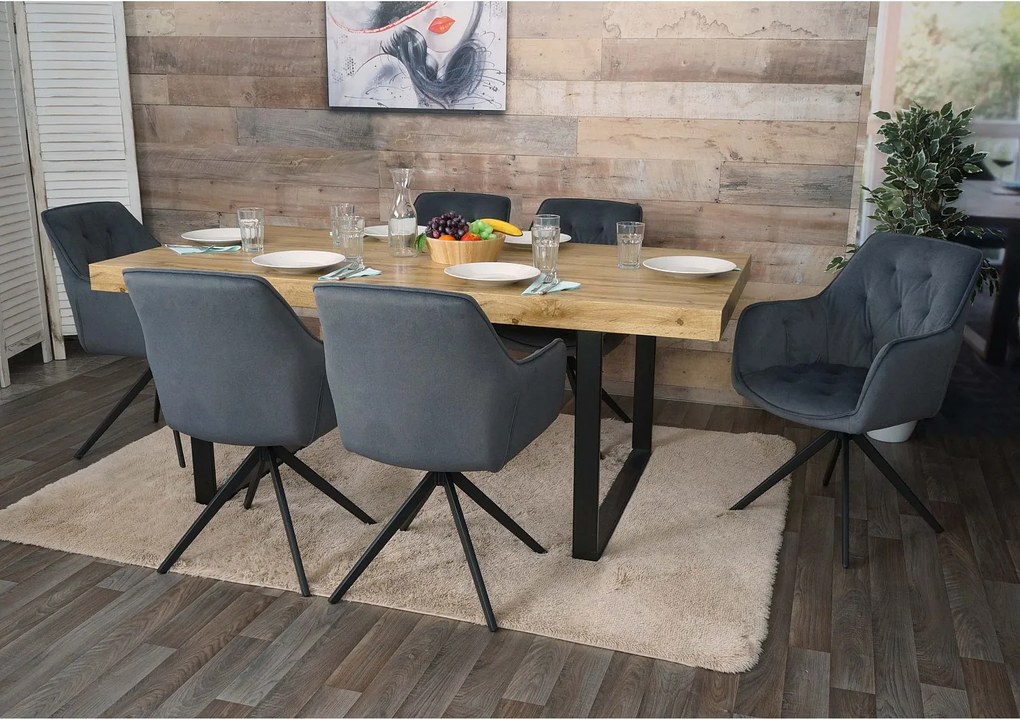 Krzesło do jadalni MCW-L80 (zestaw 6 sztuk),  antracyt