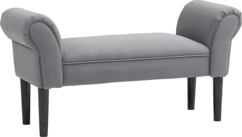 HOMCOM Ławka, Ławka do sypialni, Solidna konstrukcja, Miękkie wyściełanie, 102x36x51 cm, Szara