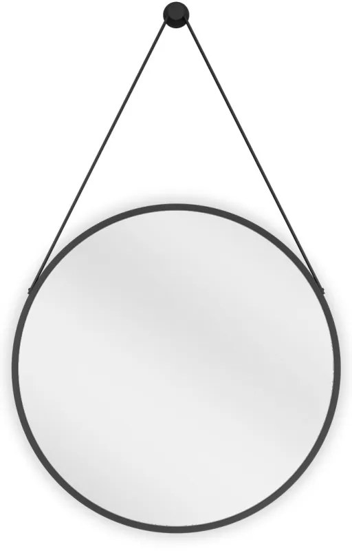 Mexen String lustro łazienkowe okragłe 50 cm, rama czarna - 9854-050-050-000-70