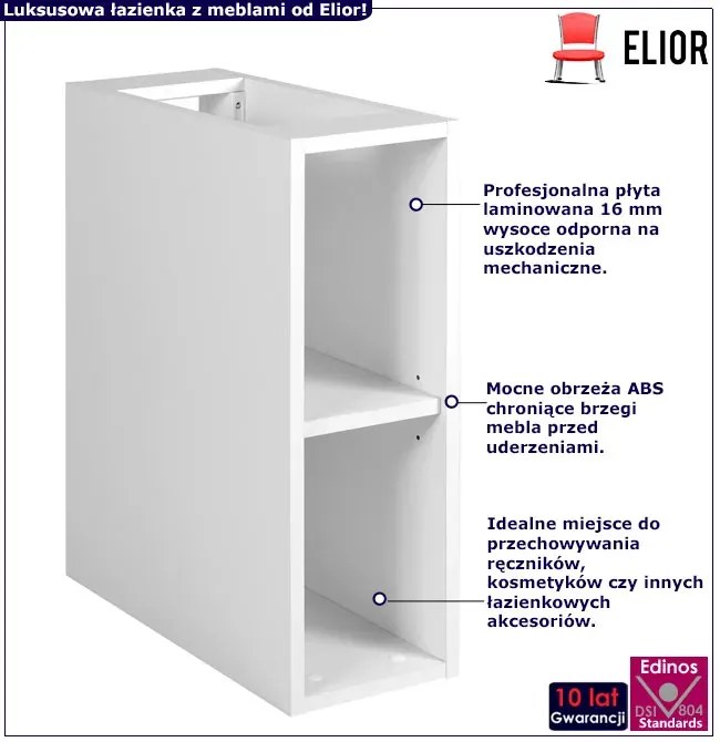Biała wąska półka łazienkowa 20 cm T0-S43