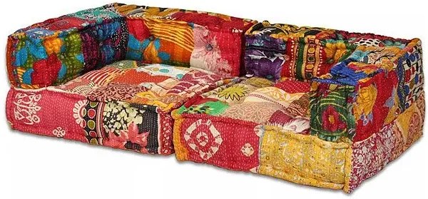 Kolorowa sofa Patchwork modułowa 2-osobowa - Montanex 3D