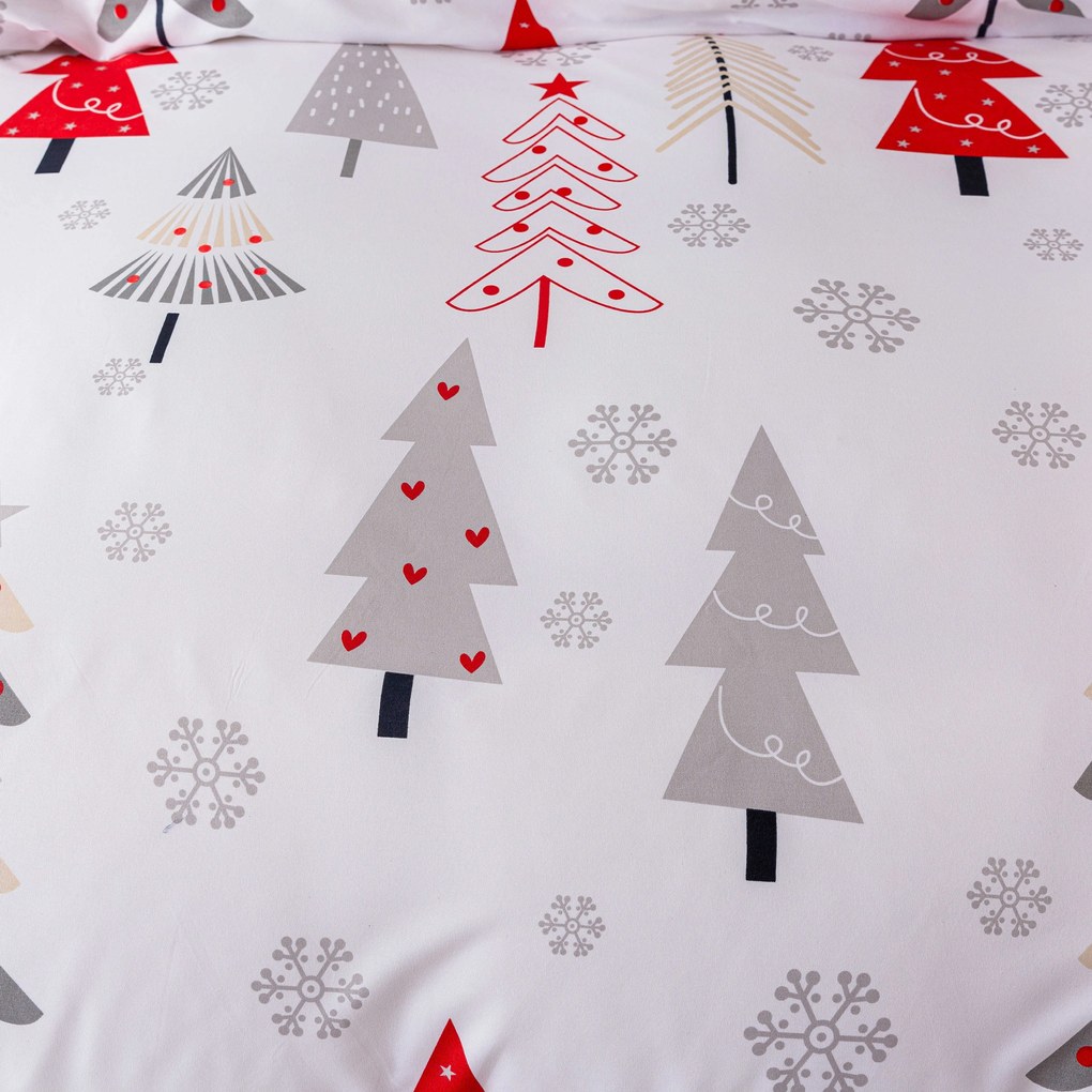 PrzytulneMieszkanie.pl PrzytulneMieszkanie.pl Flanelowa pościel z mikrofibry JINGLE biała Rozmiar pościeli: 2 szt 70 x 90 cm | 200 x 220 cm