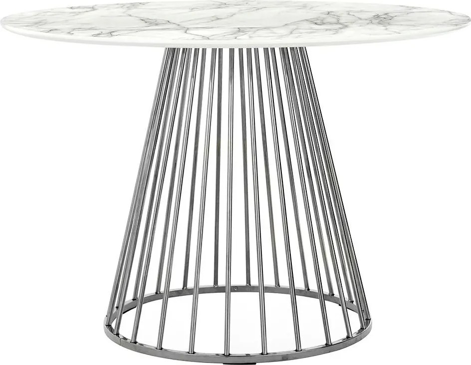 Stół na drucianej podstawie Glam Marble 110 imitacja marmuru
