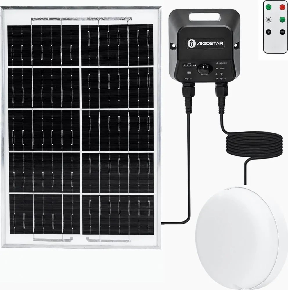 Aigostar - Solarna lampa sufitowa LED z czujnikiem LED/3,7V 6000 mAh IP65 + pilot