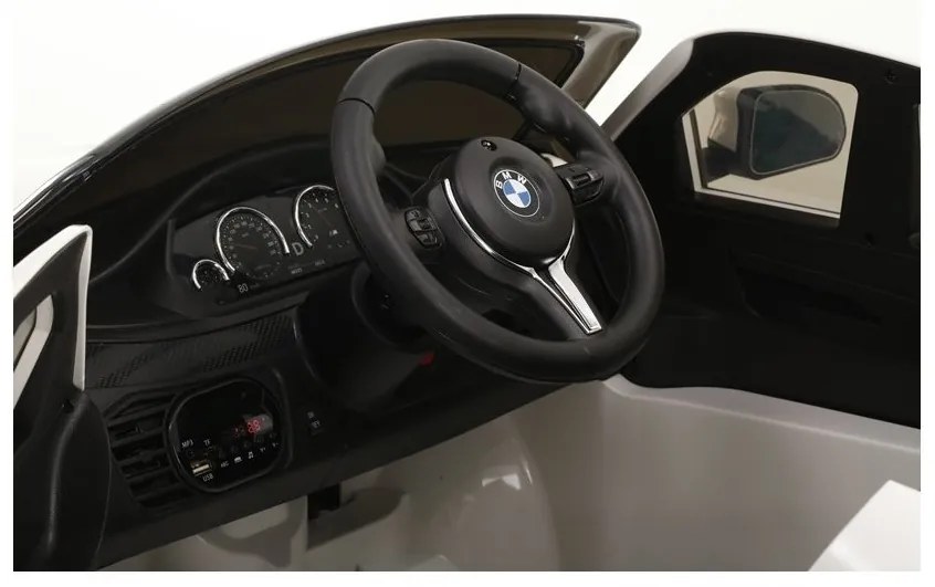 Auto na akumulator x6 białe skóra, eva