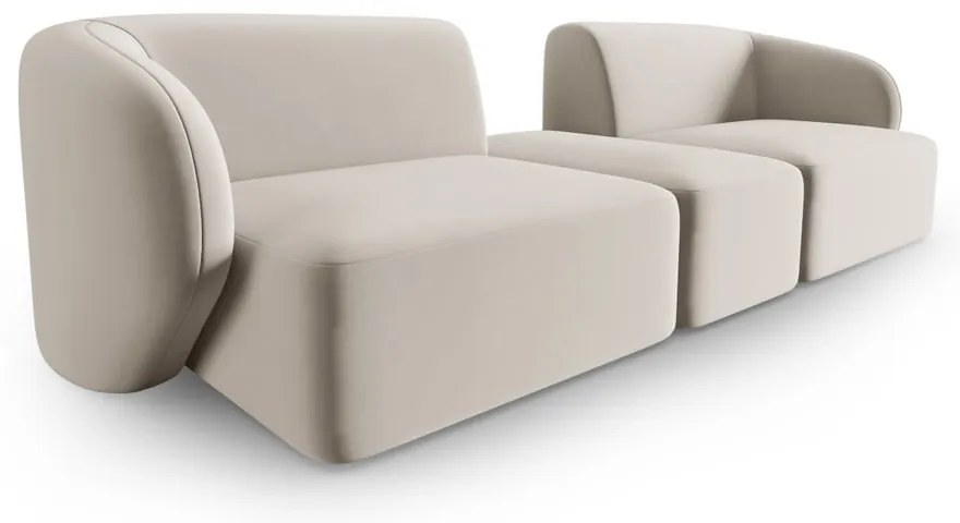 Beżowa aksamitna sofa 246 cm Paolo – Milo Casa