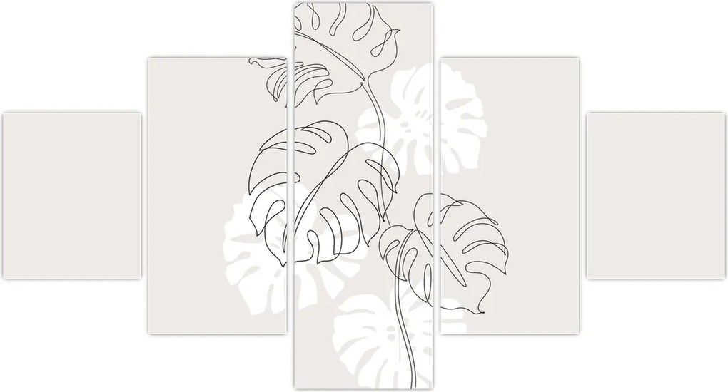 Obraz - Line art monstera N⁰3 (125x70 cm)