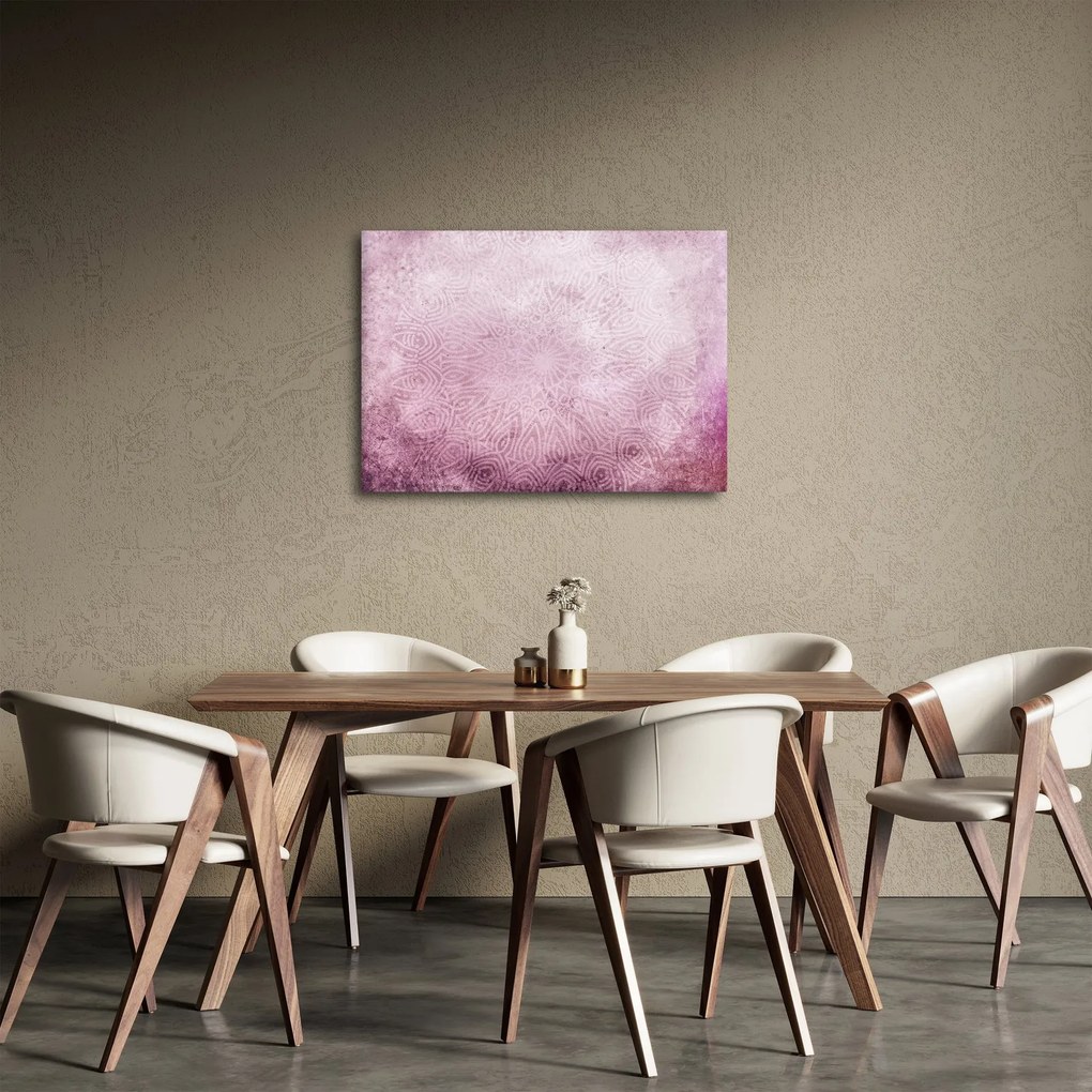 Obraz - Mandala na różowej ścianie (70x50 cm)