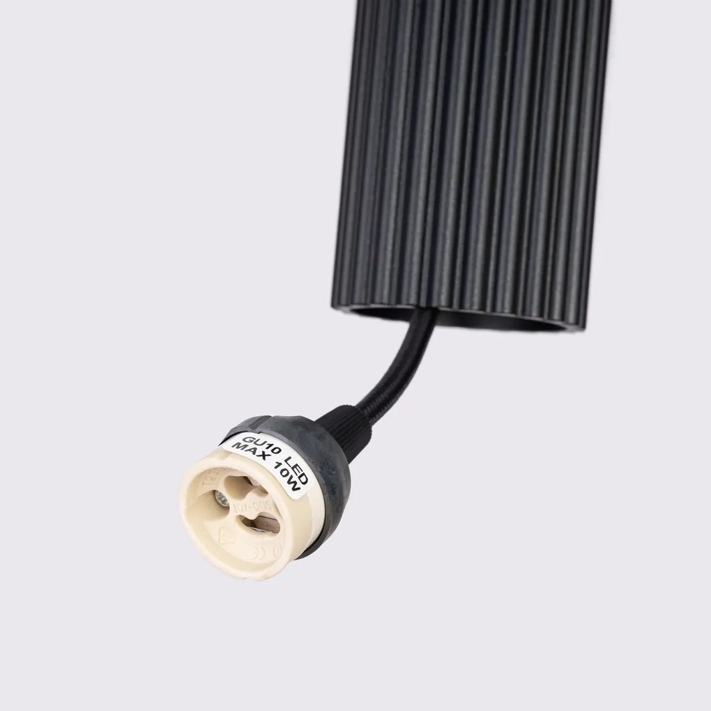 Lampa wisząca KARBON 3P czarna ryflowana SOLLUX LIGHTING