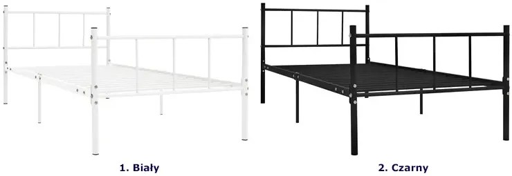 Białe metalowe łóżko pojedyncze 90x200 cm - Kalea