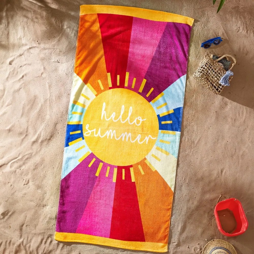 Bawełniany ręcznik plażowy 76x160 cm Hello Summer – Catherine Lansfield