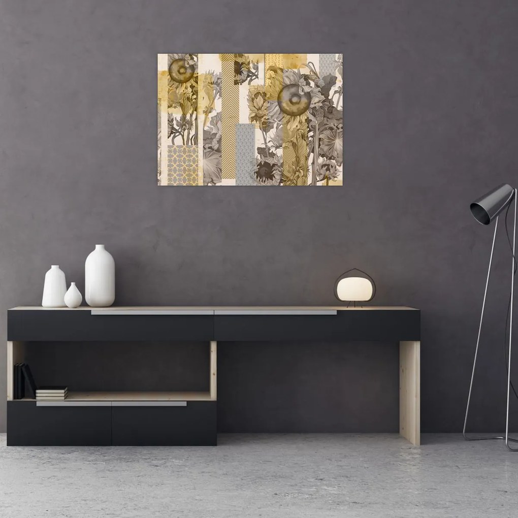 Obraz - Kolaż ze słonecznikami (70x50 cm)