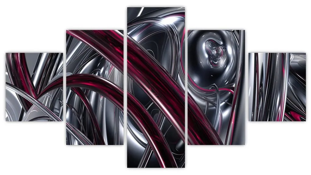 Obraz szarej abstrakcji (125x70 cm)