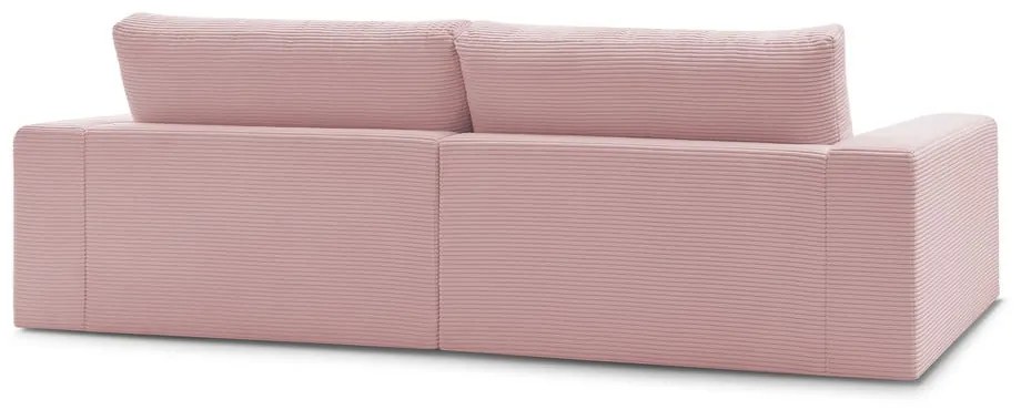 Różowa sztruksowa sofa 274 cm Leonard – Bobochic Paris