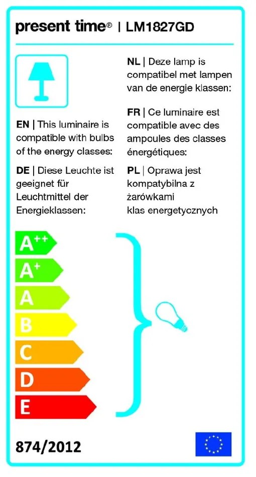 Lampa stołowa w kolorze złota Leitmotiv Lucid